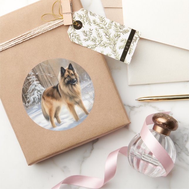 Belgische Tervuren lassen es Weihnachten Runder Aufkleber (Schenken)