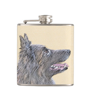 Belgische Tervuren Malerei - Niedliche Original Hu Flachmann
