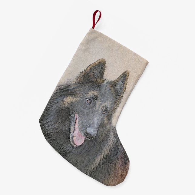 Belgische Tervuren-Malerei - Niedliche Original Hu Kleiner Weihnachtsstrumpf (Vorderansicht (hängend))