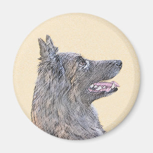 Belgische Tervuren Malerei - Niedliche Original Hu Magnet