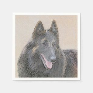 Belgische Tervuren Malerei - Niedliche Original Hu Serviette
