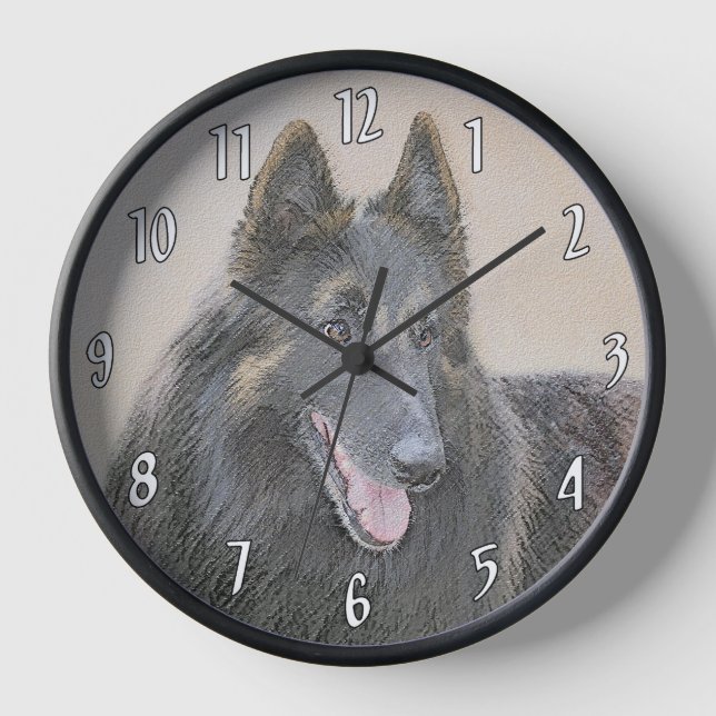 Belgische Tervuren Malerei - Niedliche Original Hu Uhr (Vorderseite)