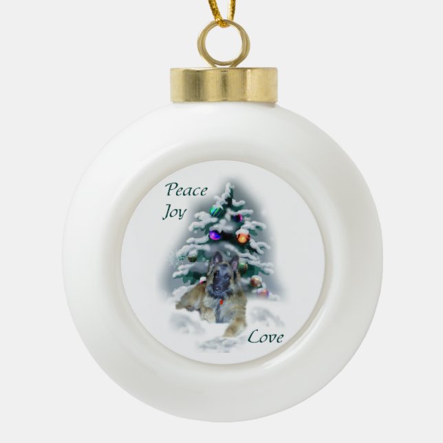 Belgische Tervuren Weihnachten Keramik Kugel-Ornament (Vorderseite)