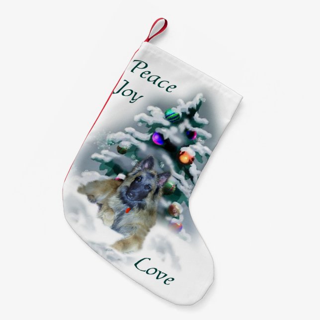 Belgische Tervuren Weihnachten Kleiner Weihnachtsstrumpf (Vorderansicht (hängend))