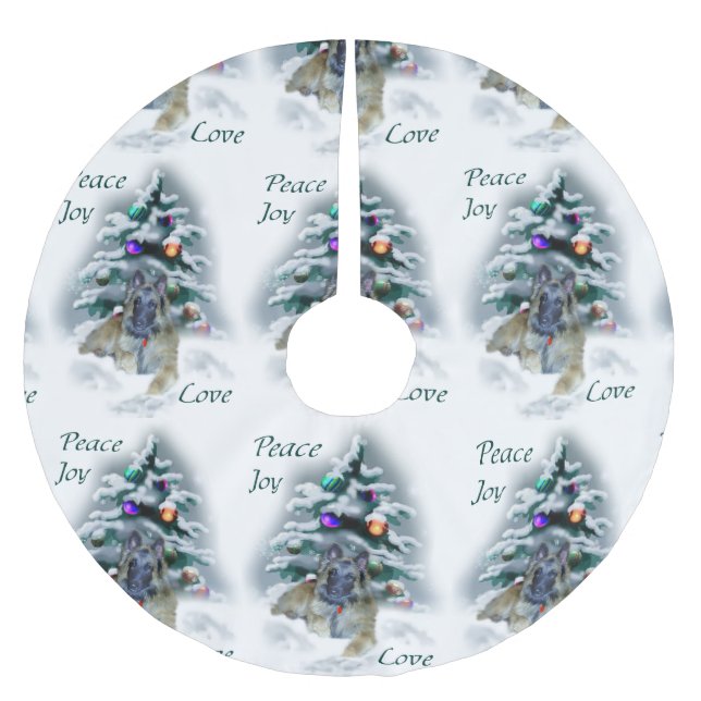 Belgische Tervuren Weihnachten Polyester Weihnachtsbaumdecke (Vorderseite)