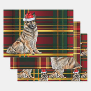 Belgische Tervuren Weihnachtsfeiertag Kariert Geschenkpapier Set