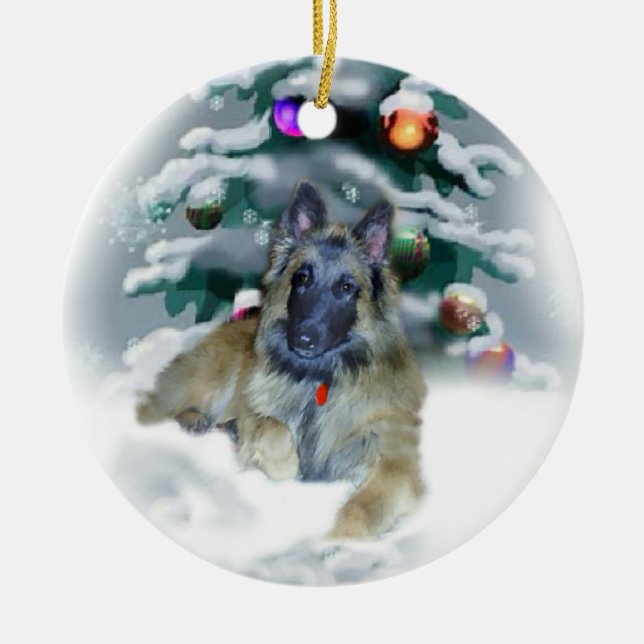 Belgische Tervuren Weihnachtsgeschenke Keramikornament (Vorne)