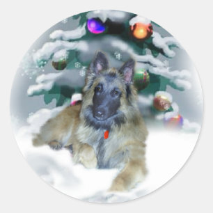 Belgische Tervuren Weihnachtsgeschenke Runder Aufkleber
