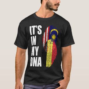Belgische und malaysische DNA-Erbeflagge gemischt T-Shirt