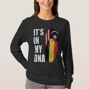 Belgische und malaysische DNA-Erbeflagge gemischt T-Shirt