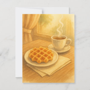 Belgische Waffelpostkarte - ein süßer Tag in Belgi Postkarte