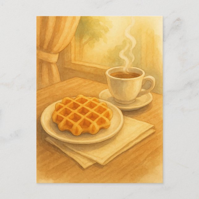 Belgische Waffelpostkarte - ein süßer Tag in Belgi Postkarte (Vorderseite)