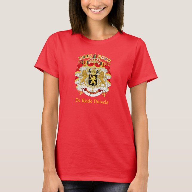 Belgische Wappen-De-Rode-Duivels-T - Shirt (Vorderseite)