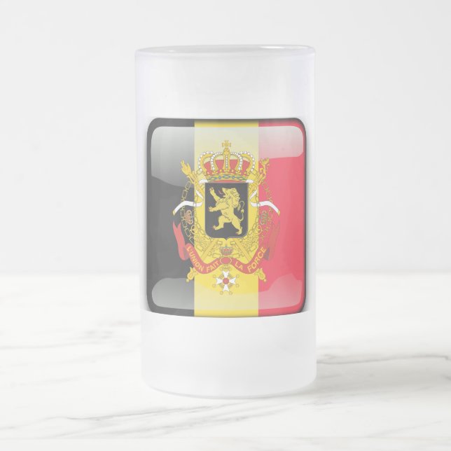 Belgische Wappen Mattglas Bierglas (Mittel)