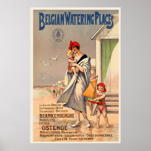 Belgische Wasserplätze Blankenberge Ostende Strand Poster
