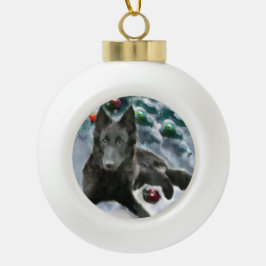 Belgische Weihnachtszeit Keramik Kugel-Ornament