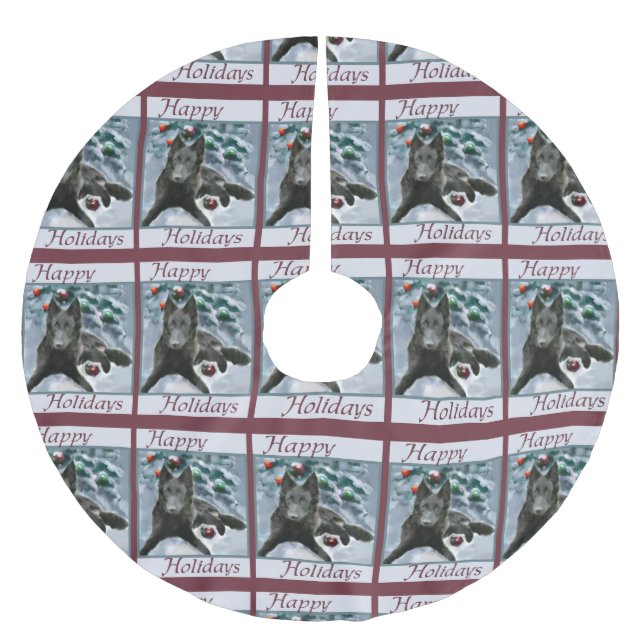 Belgische Weihnachtszeit Polyester Weihnachtsbaumdecke (Vorderseite)