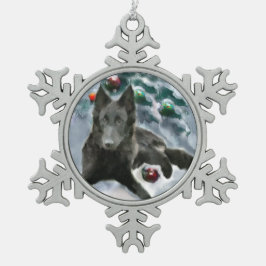 Belgische Weihnachtszeit Schneeflocken Zinn-Ornament