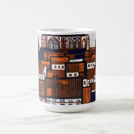 BELGISCHE WOODCUT LANDSCAPE KAFFEETASSE