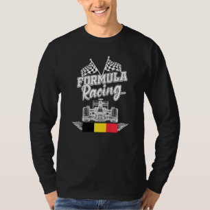 Belgischer Autorennen Belgien Flagge Formel Rennwa T-Shirt