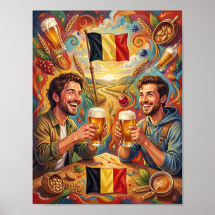 Belgischer-Bier-Freundschaftsreise-Plakat Poster