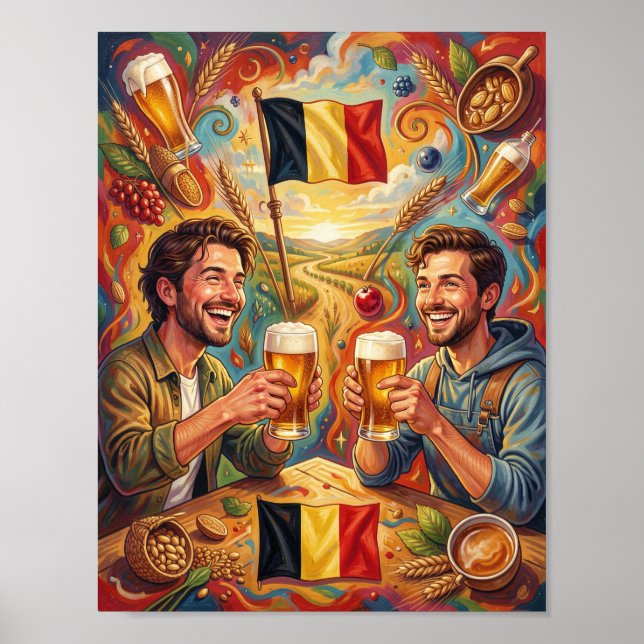 Belgischer-Bier-Freundschaftsreise-Plakat Poster (Vorne)