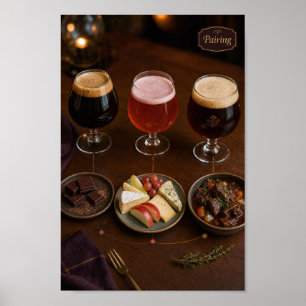 Belgischer Bier- und Food-Pairing-Guide-Poster Poster