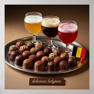 Belgischer Bier- und Schokoladen-Paarungsplakat Poster