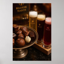 Belgischer Bier- und Schokoladen-Ritual-Plakat