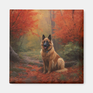 Belgischer Hirte im Herbst Leaves Fall Inspiriert Magnet