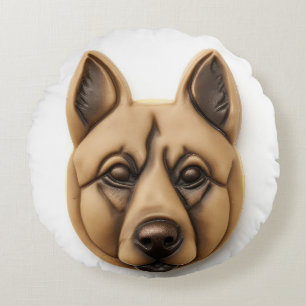 Belgischer Malinoi-Hund 3D inspiriert Rundes Kissen