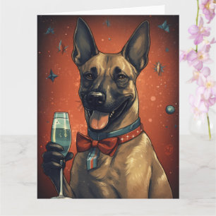 Belgischer Malinoi Neujahr  Karte