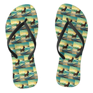 Belgischer Malinoi Strand Surfen Malerei Flip Flops