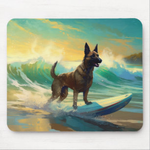 Belgischer Malinoi Strand Surfen Malerei Mousepad