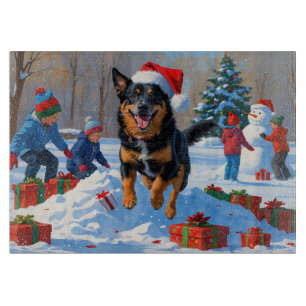Belgischer Malinoi-Weihnachtsfest-Schneeszene Schneidebrett