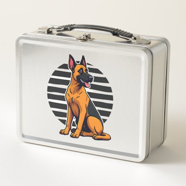 Belgischer Malinois (2) Metall Brotdose (Vorderseite)