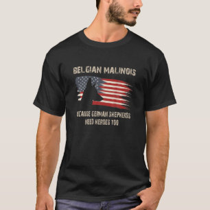 Belgischer Malinois amerikanischer Flaggenfischer T-Shirt