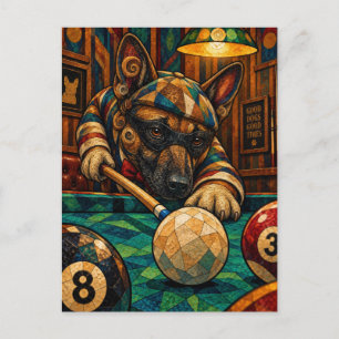 Belgischer Malinois, geometrisches Mosaik Postkarte