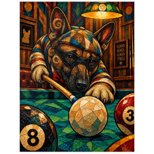 Belgischer Malinois, geometrisches Mosaik Postkarte