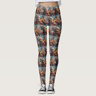 Belgischer Malinois-Hund Achterbahn Weihnachten Leggings