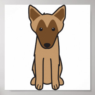 Belgischer Malinois-Hund-Cartoon Poster