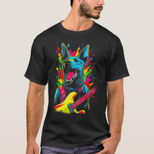 Belgischer Malinois Hund Gitarre T-Shirt
