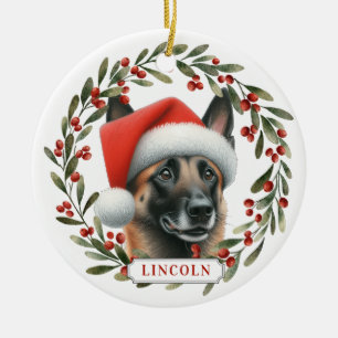 Belgischer Malinois Hund Keramik-Kreis-Ornament Keramik Ornament