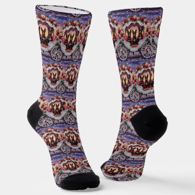 Belgischer Malinois Hund Valentinstag Socken (Gewinkelt)