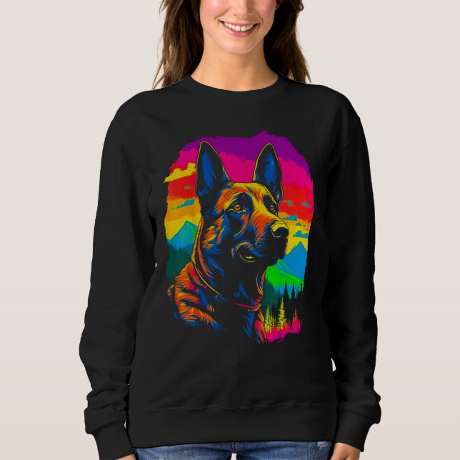Belgischer Malinois Hund Wald Sweatshirt (Vorderseite)