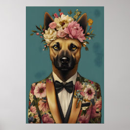 Belgischer Malinois im Anzug Poster, Belgischer Ma Poster