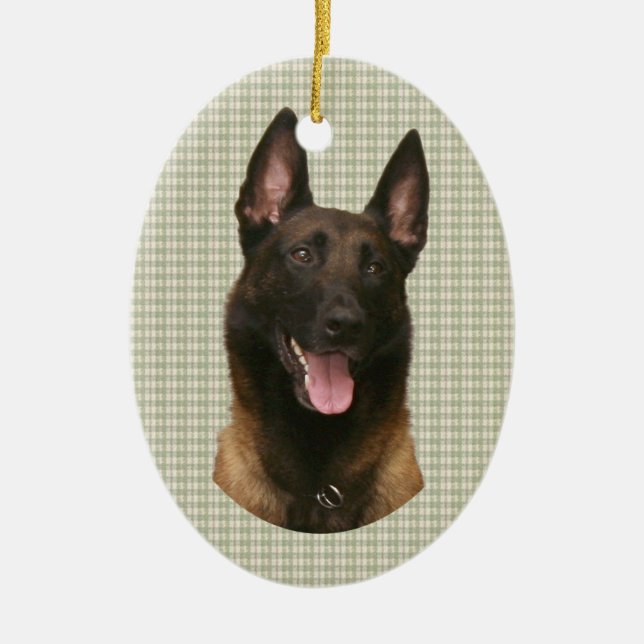 Belgischer Malinois Keramikornament (Vorne)