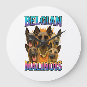 Belgischer Malinois-Kopie Große Wanduhr