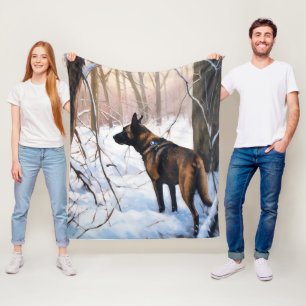 Belgischer Malinois Lass es schneien Weihnachten Fleecedecke