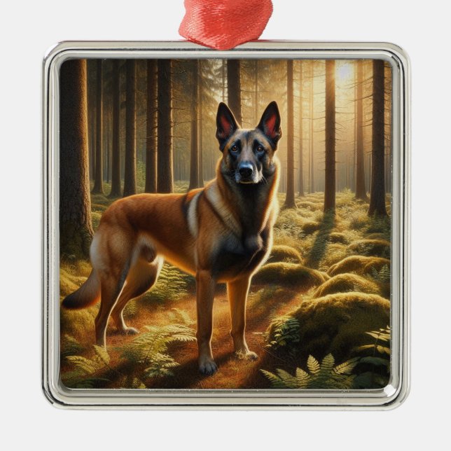 Belgischer Malinois Ornament Aus Metall (Vorne)